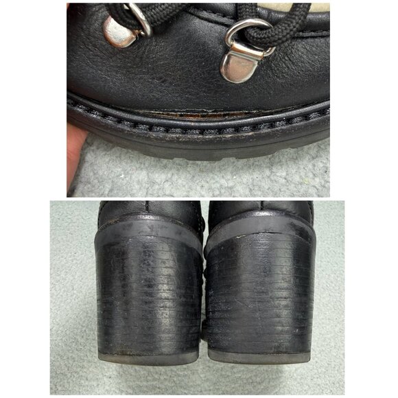 Marc Fisher Boots Womens 6.5 Shoes Black Daven Shearling Hiker Ankle Booties - Picture 10 of 12
